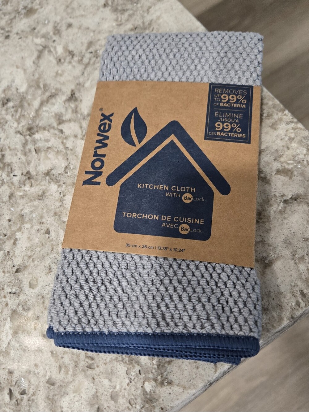 Norwex Light Gray Kitchen Cloth with BacLock